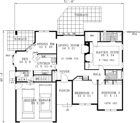 Traditional Style House Plan - 3 Beds 2 Baths 1513 Sq/Ft Plan #3-103 - Houseplans.com