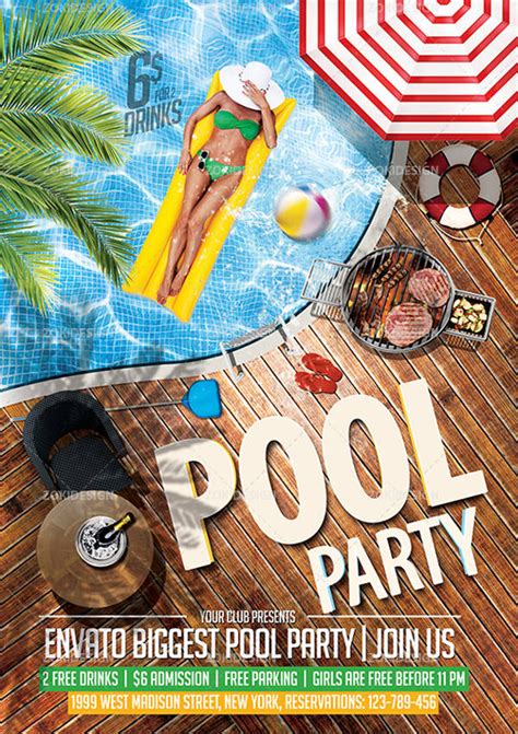 Pool Party Flyer Template Free