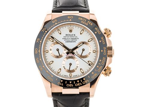 Rolex Daytona Everose Gold Leather Strap Watch