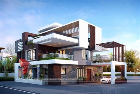 Ultra Modern Home Design Architecture with fins and glass railings ...