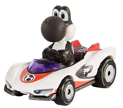 Hot Wheels Mario Kart Black Yoshi 164 Diecast Car P-Wing Loose Mattel ...