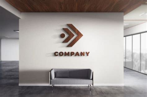 Realistic 3d Logo Wood Mockup Office Wall Texture | Company logo wall, Wall logo, Wall signage