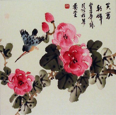 Bird and Flowers Painting | Japanese art, Art, Painting