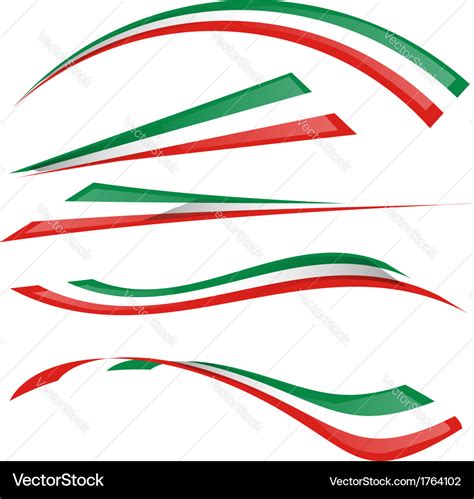 Italian flag set Royalty Free Vector Image - VectorStock