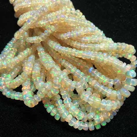 ON SALE - Yellow Ethiopian Opal Smooth Rondelle Beads