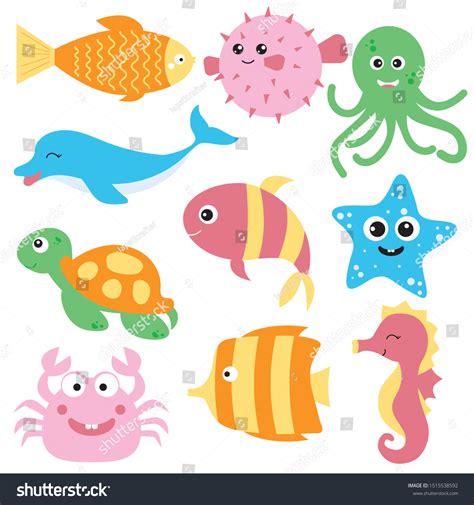 Under The Sea Clip Art Ocean Digital ClipArt Fishes, Whale, Crab, Seahorse Instant Download ...