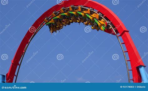 Roller Coaster Ride Loop editorial stock photo. Image of rolling - 92178083