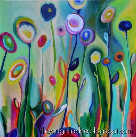 The Art Girl Jackie: Colorful Abstract Flower Painting