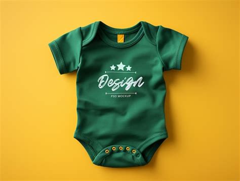 Premium PSD | Baby bodysuit mockup psd