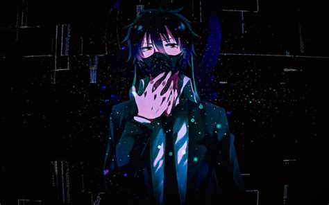 Premium AI Image | A dark anime character with a black mask on his face.