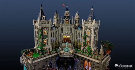 Incredible, fully lit LEGO Batman Wayne Manor with huge Batcave underneath stands over 6 feet ...