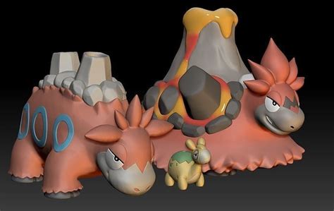 Pokemon Numel Camerupt Mega Evolution 3D model 3D printable | CGTrader