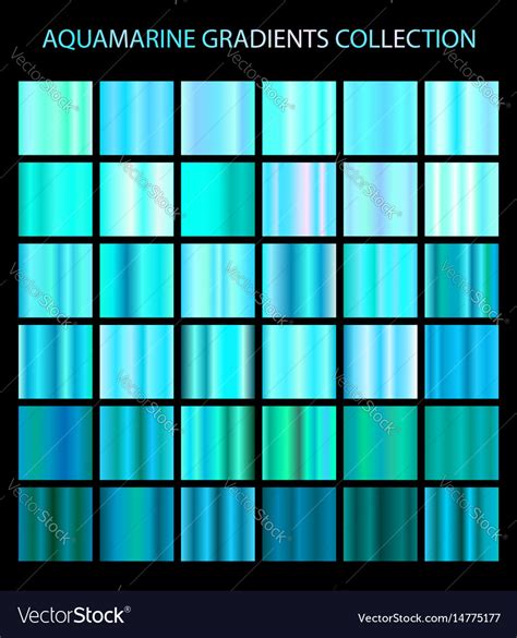 Aquamarine color gradients collection bright Vector Image