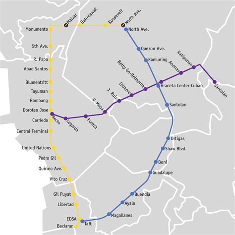 MRT: Manila metro map, Philippines