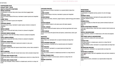 Menu at Tandoori Hut fast food, Barnsley, Wakefield Rd