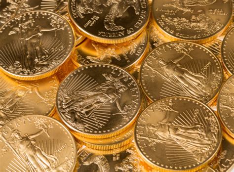 Collection Of One Ounce Gold Coins Stock Photo - Download Image Now - iStock