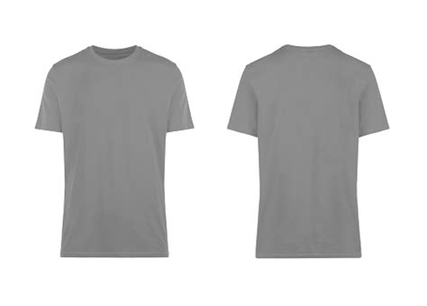 Grey Tshirt Front And Back View Stock Photo - Download Image Now - iStock