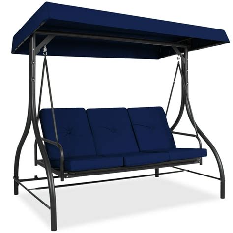 Best Choice Products 3-Seat Converting Outdoor Patio Canopy Swing Hammock - Navy - Walmart.com ...