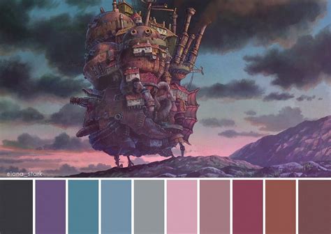 Movie Color Palette, Colour Pallette, Color Combos, Color Schemes, Sophie Howl's Moving Castle ...