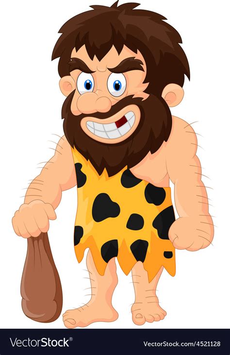 Funny caveman cartoon Royalty Free Vector Image