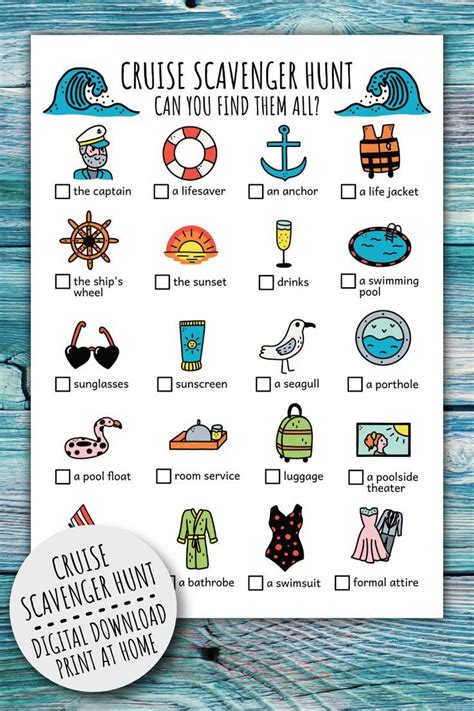 Printable Cruise Ship Scavenger Hunt