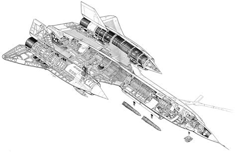 Lockheed YF-12 Cutaway Drawing in High quality