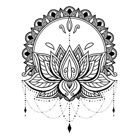 Premium Vector | Hand drawn mandala lotus flower drawing