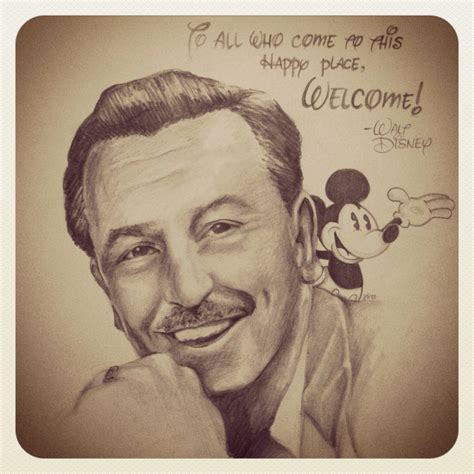 Walt Disney by AlohaJennArt www.alohajennart.com Portrait drawings | Disney sketches, Walt ...