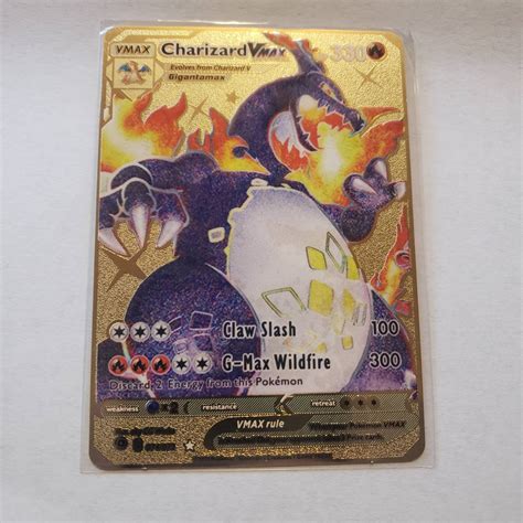 Shiny Charizard VMAX Gold Metal Charizard Pokemon Card Free Shipping, Free Returns Fast Shipping ...