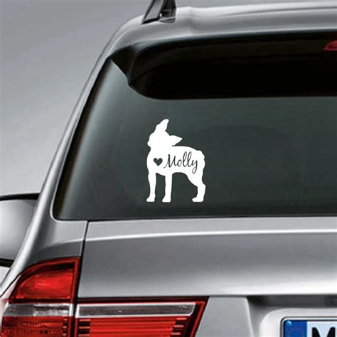 Custom Pet Boston Terrier Decal Car Window Decor , Personalized Dog ...