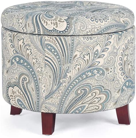 Homebeez 20’’ Round Storage Ottoman Upholstered Footrest Stool - Walmart.com