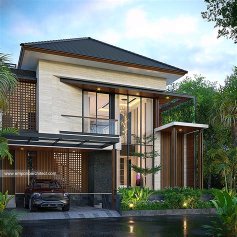 Desain Rumah Modern 2 Lantai Ibu NNI di Serpong, Tangerang Selatan - Tampak Depan 30647 - Fasad ...