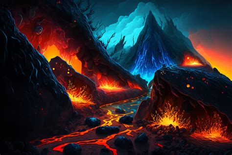 Volcano Eruption Lava Background