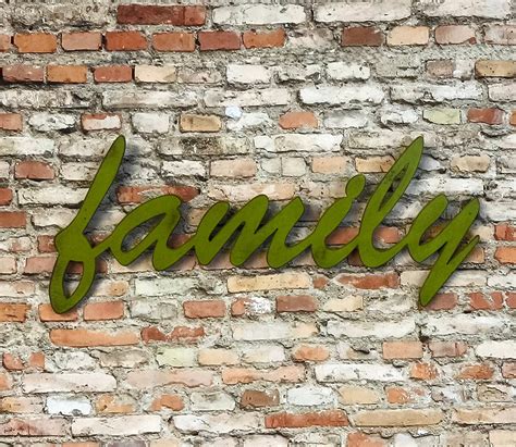 Family Sign Metal Wall Art Home Decor Brush Script | Etsy