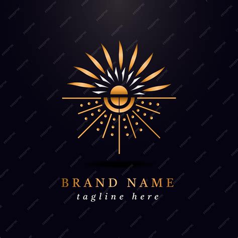 Premium Vector | Two side mirroring of golden sun logo design