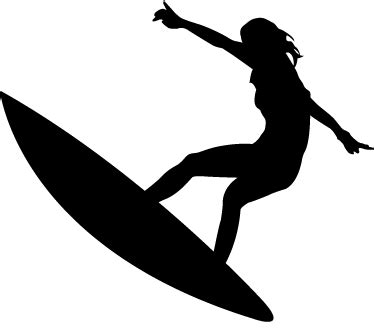 Surfer Girl Silhouette Sticker - TenStickers