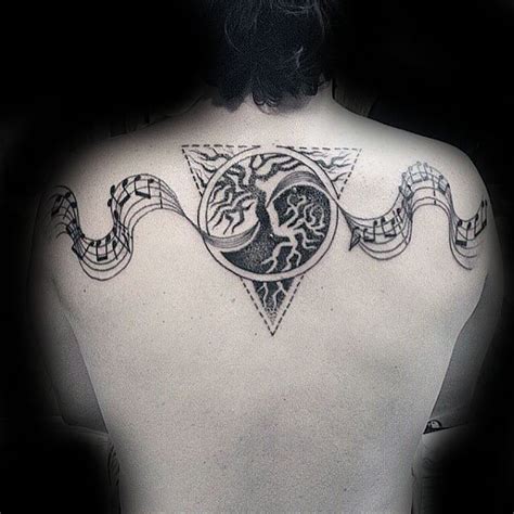 50 Music Staff Tattoo Designs For Men - Musical Pitch Ink Ideas