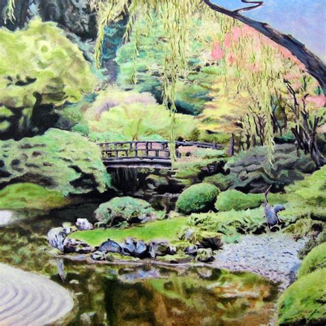 Zen Japanese Garden- Panel 2 Painting by Chris Ripley | Pixels