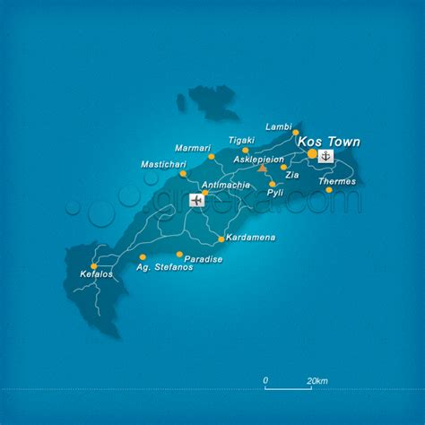 Map of Kos island, Greece - Greeka.com