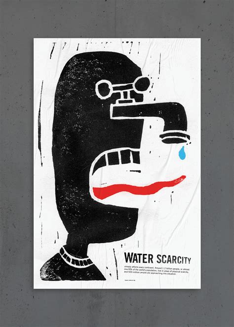 Water Scarcity - Poster - Linocut on Behance