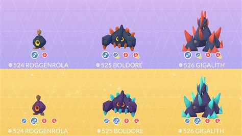 Shiny Roggenrola, evolution chart, 100% perfect IV stats and Gigalith best moveset in Pokémon Go ...