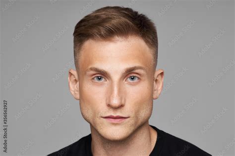 Facial skin care. Male model with a natural face. Cosmetic procedures for men. Stock Photo ...