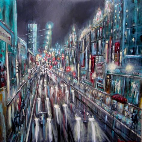 Modern abstract cityscape painting by Lindsey MacKay | Cityscape painting, Seascape paintings ...