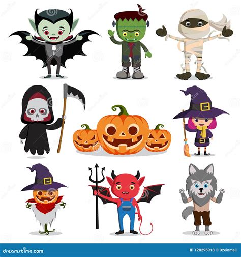 Cartoon Halloween Scene With Sketch Illustration | CartoonDealer.com ...