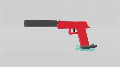 Pistol low poly 3d model