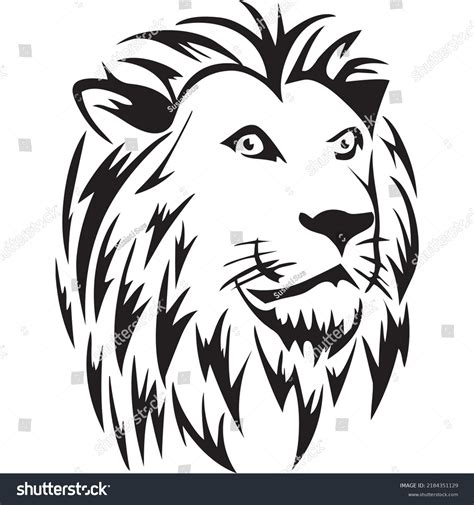 Vector Image Lion Face Icon Black Stock Vector (Royalty Free) 2184351129 | Shutterstock