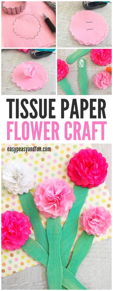 Tissue Paper Flower Craft - Easy Peasy and Fun