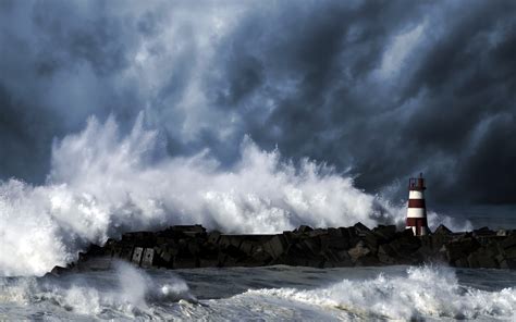 Desktop Wallpaper Lighthouse Storm - WallpaperSafari