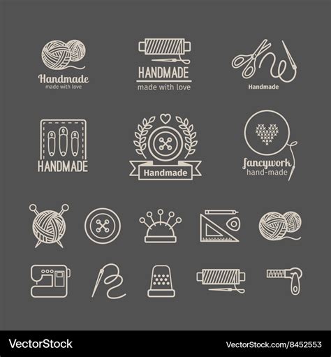 Handicraft logo set Royalty Free Vector Image - VectorStock