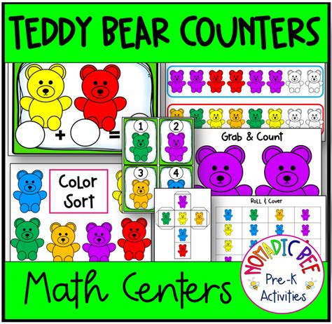 Teddy Bear Counter Math Centers - NBpreKactivities